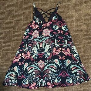 Blue & purple print Summer Dress